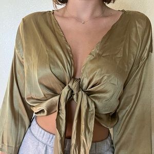 UO Satin Tie Top